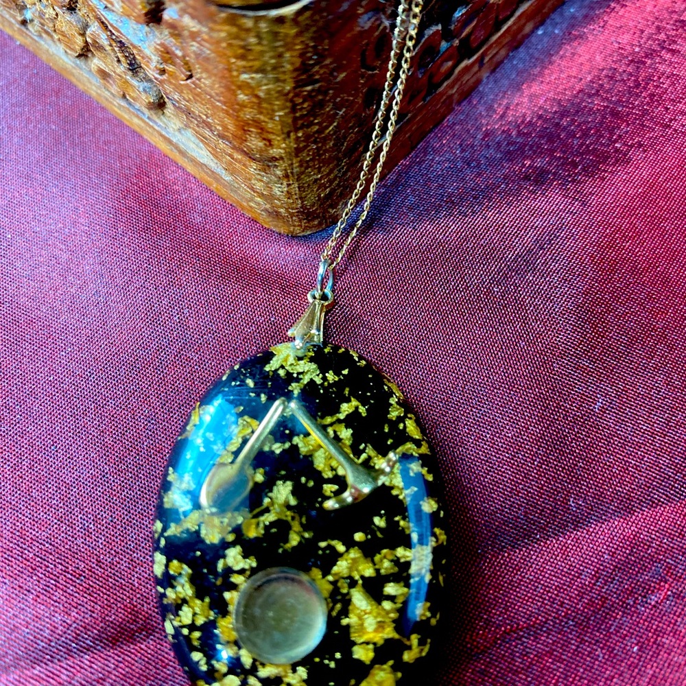 Gold nugget foil pendent